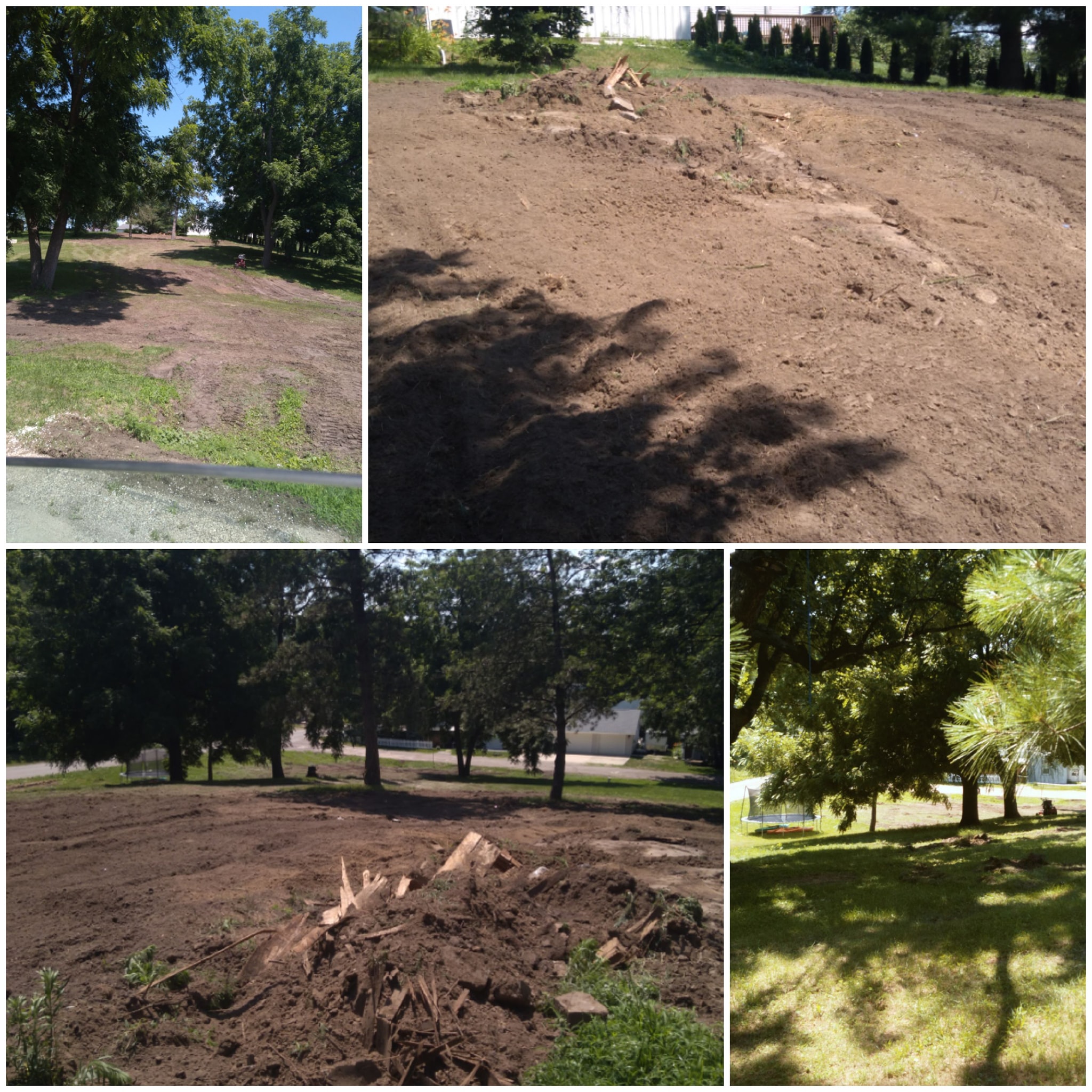 a photo collage of Jim's lot after the "nuisance abatement"
